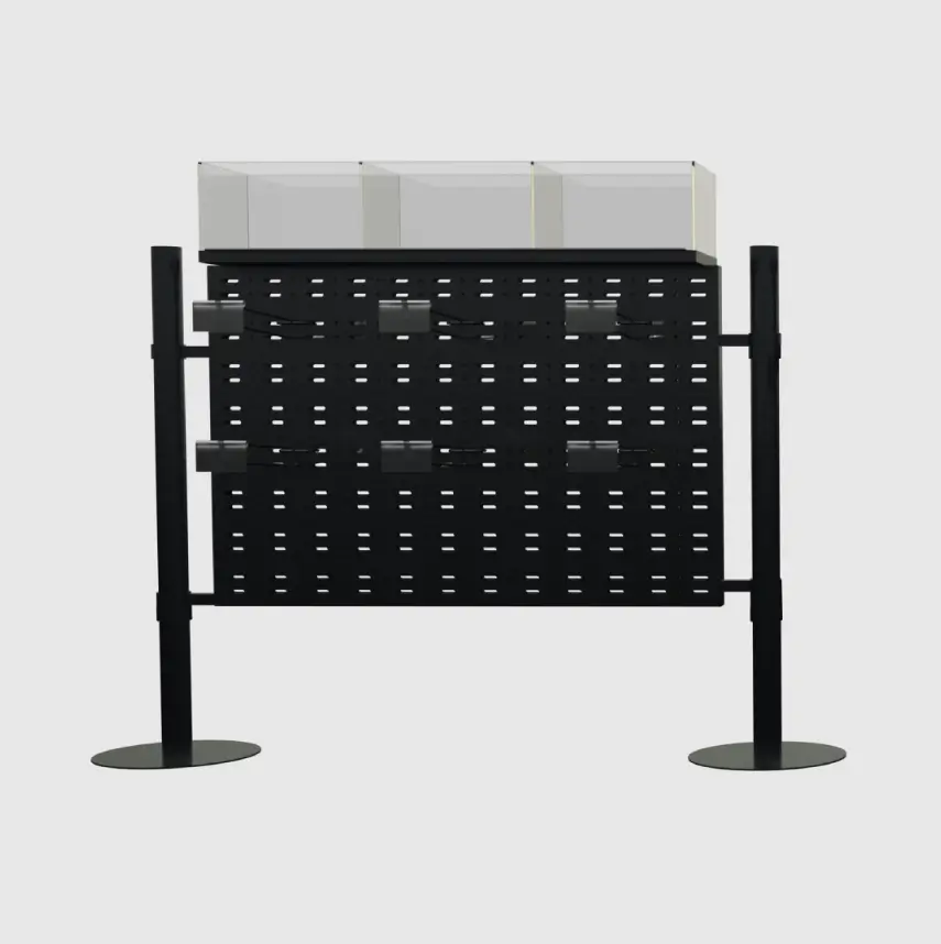 Exhibidor Unifila modular independiente con columna de tubo